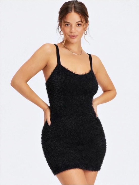 Fabletics Dresses & Skirts - Fabletics 90's Mini Dress Fuzzy Black Medium